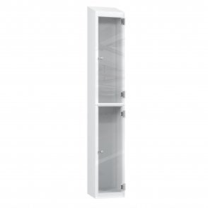 2 Tier Full Clear Door Locker - Sloped Top - Steel Locker - H.1950mm W.300mm D.380mm