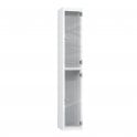 2 Tier Full Clear Door Locker - Flat Top - Steel Locker - H.1800mm W.300mm D.450mm