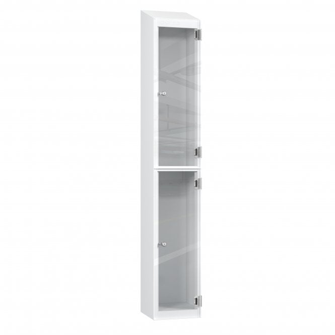 2 Tier Full Clear Door Locker - Sloped Top - Steel Locker - H.1950mm W.300mm D.450mm