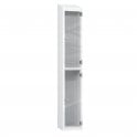 2 Tier Full Clear Door Locker - Sloped Top - Steel Locker - H.1950mm W.300mm D.450mm
