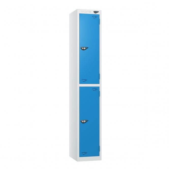 2 Tier - Flat Top - Steel Locker - H1800 x W300 x D380mm