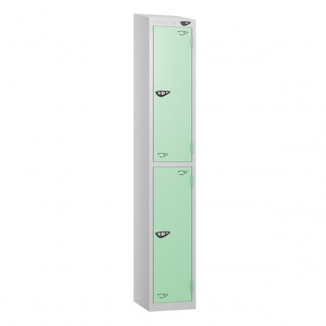 2 Tier - Sloped Top - Steel Locker - H1950 x W380 x D450mm