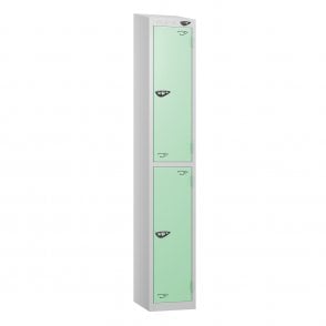 2 Tier - Sloped Top - Steel Locker - H1950 x W380 x D450mm