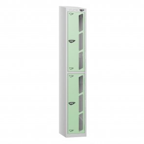 2 Tier Vision Panel Locker - Steel Locker - Sloped Top - H.1950mm W.300mm D.300mm