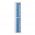 2 Tier Vision Panel Locker - Steel Locker - Flat Top - H.1800mm W.300mm D.380mm