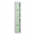 2 Tier Vision Panel Locker - Steel Locker - Sloped Top - H.1950mm W.300mm D.380mm