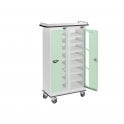 Tablet Locker Trolley - 2 Vision Door - 16 Compartment - Non-Charging - Flat Top - H1050 x W600 x D300mm