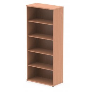 2000 Bookcase - 5 Adjustable Shelves - 2000H x 400D x 800W - Beech