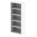 2000 Bookcase - 5 Adjustable Shelves - 2000H x 400D x 800W - White