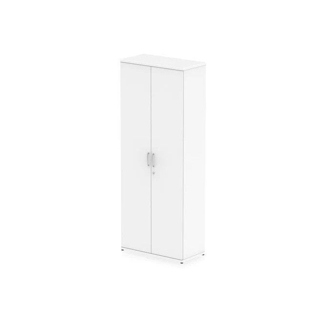 2000 Tall Wooden Cupboard - 5 Adjustable Shelves - 2000H x 400D x 800W - White