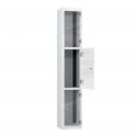 Tablet Locker - 3 Crystal Door - Charging - Dual USB-A + USB-C Sockets - Sloped Top - H1950 x W300 x D300mm