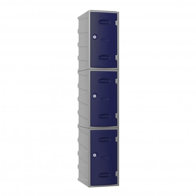 3 Door Extreme Plastic Locker with flat top - Plastic Locker - H.1800mm W.320mm D.450mm
