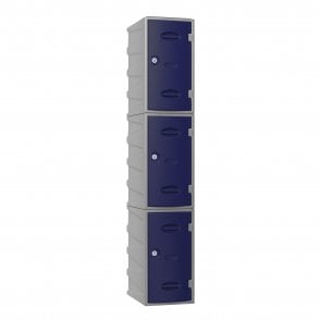 3 Door Extreme Plastic Locker with flat top - Plastic Locker - H.1800mm W.320mm D.450mm