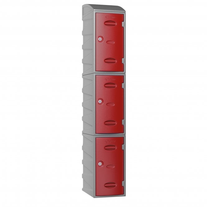 3 Door Extreme Plastic Locker with sloped top - Plastic Locker - H.1950mm W.320mm D.450mm
