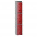 3 Door Extreme Plastic Locker with sloped top - Plastic Locker - H.1950mm W.320mm D.450mm