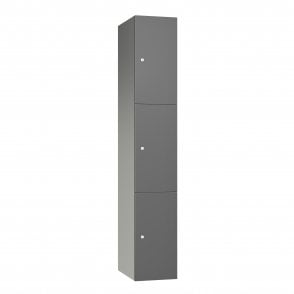 3 Door Leisure Locker with sloped top - Aluminium Locker - H.1950mm W.300mm D.400mm