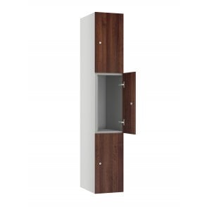 3 Door MFC Timber Locker with sloping top - Steel Locker - H.1950mm W.300mm D.468mm