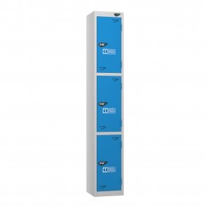 3 Door PPE Locker - Sloped Top - Steel Locker - H1950 x W300 x D300mm