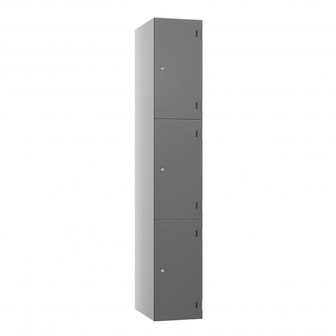 3 Door SGL Laminate Locker with flat top - Steel Locker - H.1800mm W.300mm D.390mm