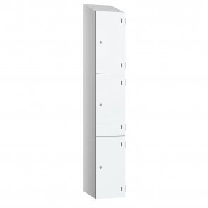 3 Door SGL Laminate Locker with sloping top - Steel Locker - H.1950mm W.300mm D.390mm