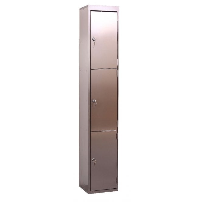 Stainless Steel Locker - 3 Door - H.1800 W.300 D.300