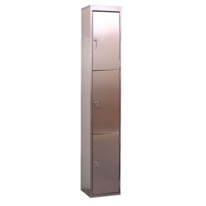 Stainless Steel Locker - 3 Door - H.1800 W.300 D.300