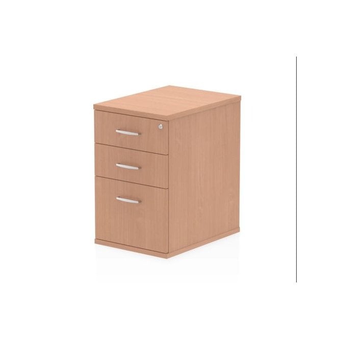 3 Drawer Desk High Pedestal - Beech