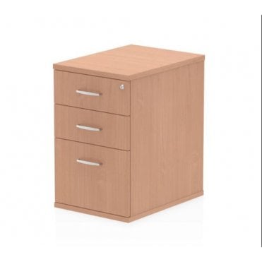 3 Drawer Desk High Pedestal - Beech