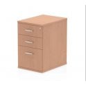 3 Drawer Desk High Pedestal - Beech - 430W x 600D x 730H