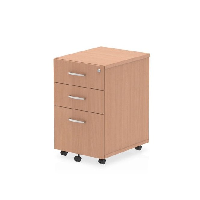 3 Drawer Mobile Pedestal - Beech