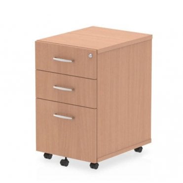 3 Drawer Mobile Pedestal - Beech