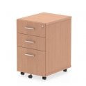 3 Drawer Mobile Pedestal - Beech - 430W x 500D x 510H
