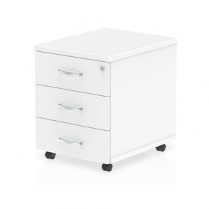 3 Drawer Mobile Pedestal - White - 430W x 500D x 510H