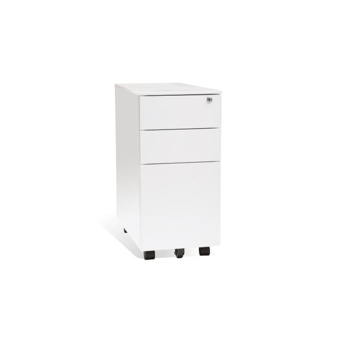3 Drawer Mobile Slimline Steel Pedestal