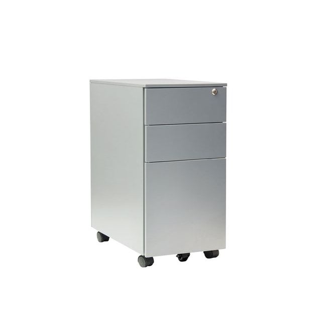 3 Drawer Mobile Slimline Steel Pedestal