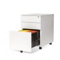 3 Drawer Mobile Steel Pedestal - 390W x 500D x 600H - White