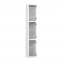 3 Tier Full Clear Door Locker - Flat Top - Steel Locker - H.1800mm W.300mm D.300mm