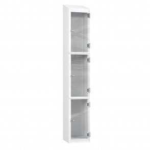 3 Tier Full Clear Door Locker - Sloped Top - Steel Locker - H.1950mm W.300mm D.380mm