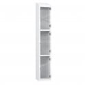 3 Tier Full Clear Door Locker - Sloped Top - Steel Locker - H.1950mm W.300mm D.380mm