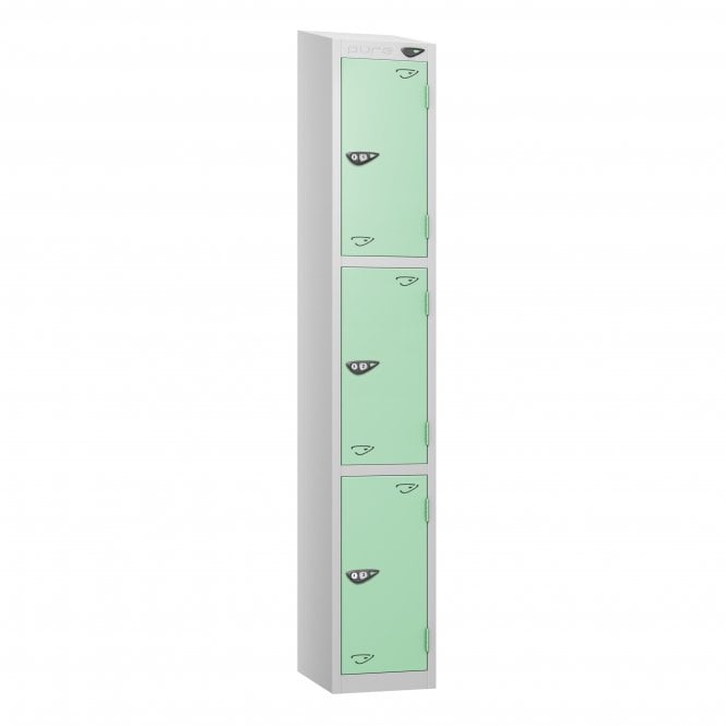 3 Tier - Sloped Top - Steel Locker - H1950 x W300 x D380mm
