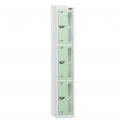 3 Tier Vision Panel Locker - Steel Locker - Sloped Top - H.1950mm W.300mm D.450mm