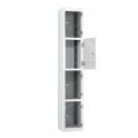 Tablet Locker - 4 Crystal Door - Charging - Dual USB-A + USB-C Sockets - Flat Top - H1800 x W300 x D300mm