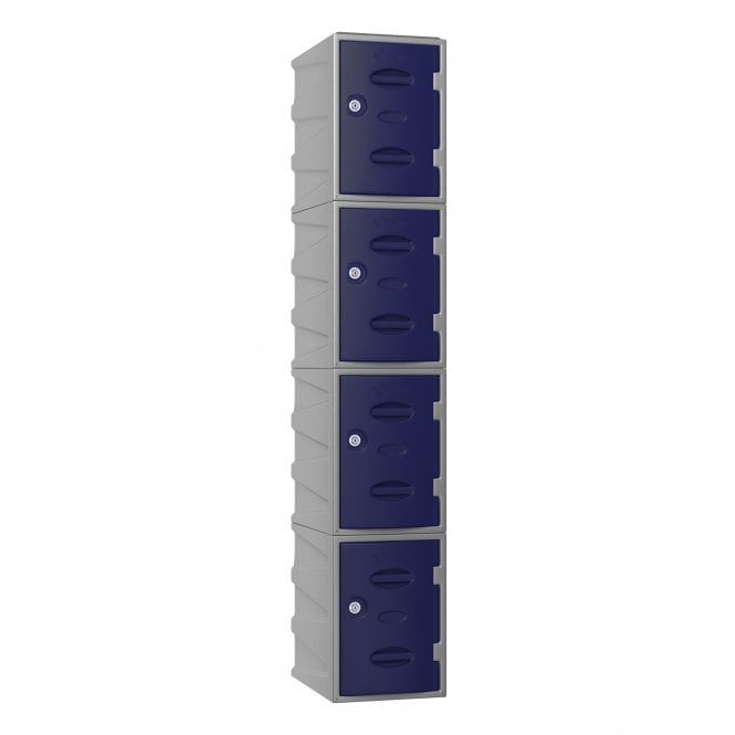 4 Door Extreme Plastic Locker with flat top - Plastic Locker - H.1800mm W.320mm D.450mm