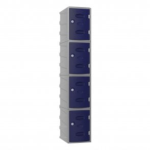 4 Door Extreme Plastic Locker with flat top - Plastic Locker - H.1800mm W.320mm D.450mm