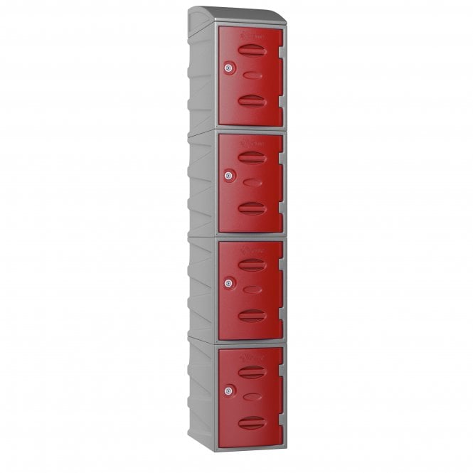 4 Door Extreme Plastic Locker with sloped top - Plastic Locker - H.1950mm W.320mm D.450mm