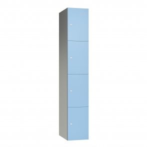4 Door Leisure Locker with sloped top - Aluminium Locker - H.1950mm W.400mm D.400mm