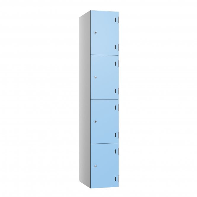 4 Door SGL Laminate Locker with flat top - Steel Locker - H.1800mm W.300mm D.390mm