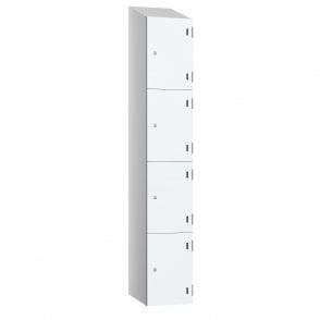4 Door SGL Laminate Locker with sloping top - Steel Locker - H.1950mm W.300mm D.390mm