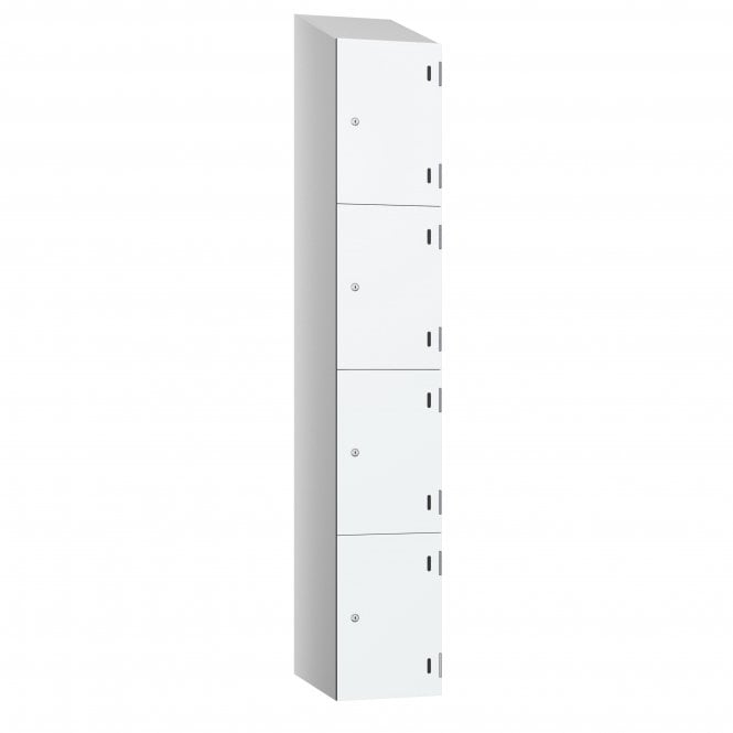 4 Door SGL Laminate Locker with sloping top - Steel Locker - H.1950mm W.300mm D.460mm