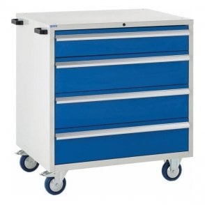 4 Drawer Mobile Cabinet - H980 x W900 x D650mm - 1x150mm, 3x200mm